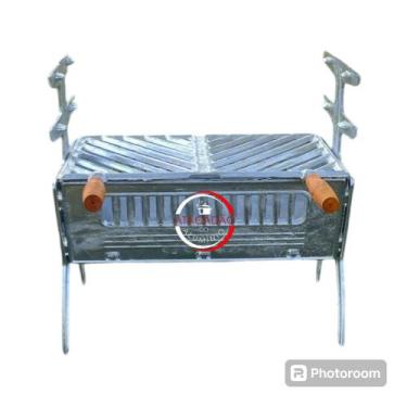 Imagem de Churrasqueira de alumínio batido tamanho GRANDE desmontável+ ENVIO IME