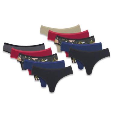 Imagem de Kit 15 Calcinhas/Tangas Fio Duplo Algodão - Click Mais Bonita, G