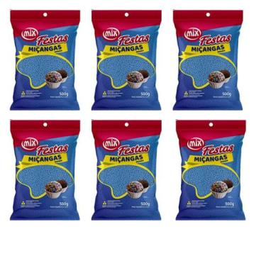 Imagem de Kit 6 Miçanga Para Bolos Decoração Cobertura Brigadeiros Docinhos Mix,