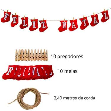 Imagem de Varal Escrito Feliz Natal Com Botas Do Papai Noel