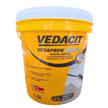 Imagem de Manta Líquida Impermeabilizante Vedapren Branco Laje 4,5kg - Vedacit