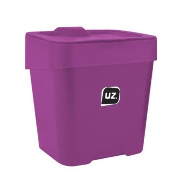 Imagem de Lixeira Pia 2,5L Banheiro Cozinha Slim Compacta C/Tampa - Uz, Magenta