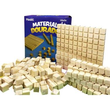 Imagem de Brinquedo Educativo Matemática Material Dourado 111 Peças Madeira - Ma
