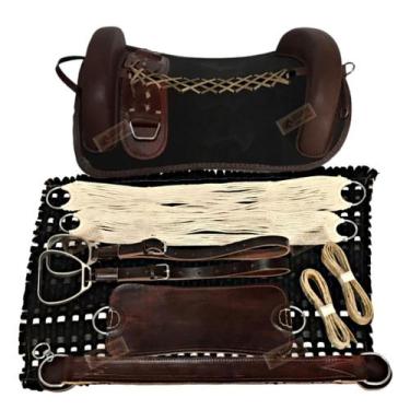 Imagem de Sela Basto Marrom 13x peças Montaria Completa Cavalo Laço - SELARIA SE