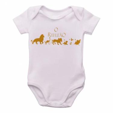 Imagem de body nenê criança roupa bebê Rei Leão dourado - Empório Dutra, GG  (9-