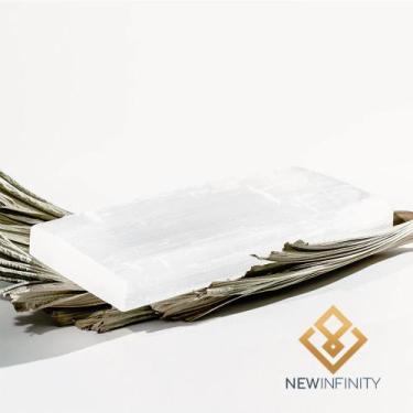 Imagem de Barra de Selenita 10cm Pedra Natural Polida Cristal Energia - Infinity