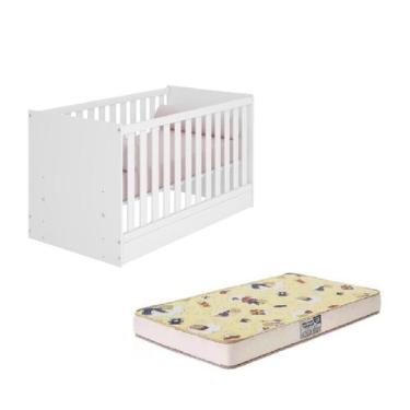 Imagem de Berço Mini Cama com Colchão Encanto Branco Qmovi