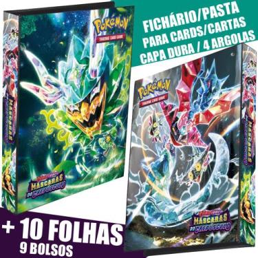 Imagem de Fichário Pasta Álbum Capa Dura Pokémon Máscaras do Crepúsculo Ogerpon 