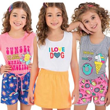 Imagem de Kit Roupas de Criança 2 Conjuntos Infantil de Verão Menina Tamanho 1 a
