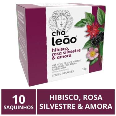 Imagem de Chá Leão Premium Hibisco Rosa Silvestre e Amora 10 saquinhos
