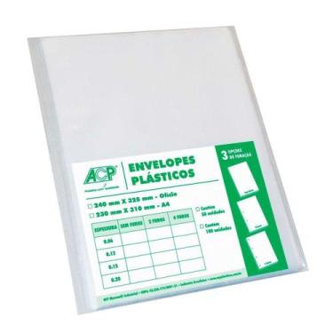 Imagem de Envelope Plast 4 Furos 230x325mm Com 400un 0154f/a4 - Acp Mercantil