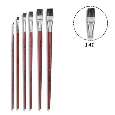 Imagem de 5 Pincel Tigre 141 Chato Pelo de Marta N.00,04,08,12,16