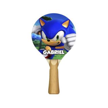 Imagem de Raquete para Tênis de Mesa com Nome 24,5x13,5 Mdf Madeira Adesivado - 