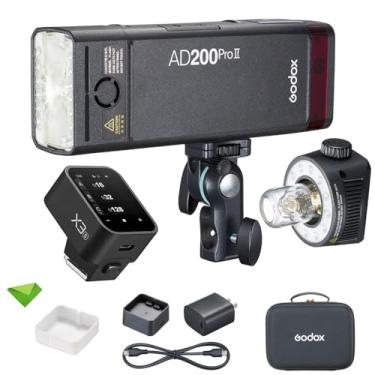 Imagem de GODOX AD200 Pro II AD200Pro II 200Ws 2.4G Flash com Godox X3-S Trigger para Sony, 0.01-1.8s Recycling TTL Speedlite Pocket Monolight Strobe Flash (Godox AD200 Pro atualizado)