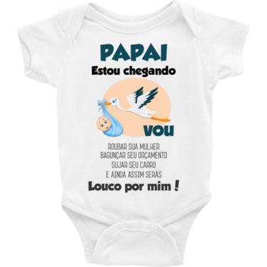 Imagem de Roupa De Bebê Body Frases Papai Estou Chegando - IDEIA INCRÍVEL, P