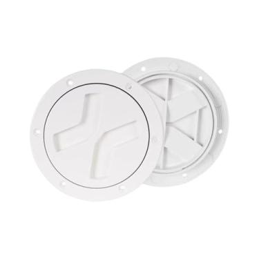 Imagem de Colaxi Escotilha de inspeção de escotilha de barco com tampa removível, tampa de escotilha de acesso marítimo, Branco, 4 Inch