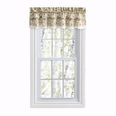 Imagem de Ellis Curtain Kitchen Collection Cerejas Sanefa com babados, natural
