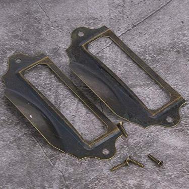 Imagem de Porta-cartões de Bronze Antigo, Etiquetas de Gaveta, 10 Peças, Etiqueta Antiga, Puxadores de Móveis para Caixa de Joias, Armários de Medicamentos