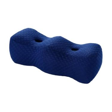 Imagem de Ｂｅｓｇａ Travesseiro de pernas, ergonômico, leve, macio, suporte de joelho, travesseiro de elevação de pés para viajar, quarto, Azul