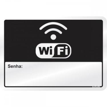 Imagem de Placa Sinalizacao Aluminio 16X23 ''Wifi Insira Senha'' 150Ar - SINALIZ