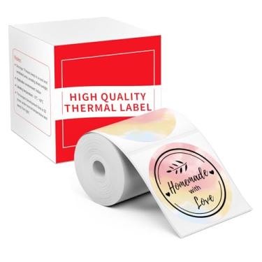Imagem de Ponek Etiqueta redonda, compatível com M100/M110/M120/M260/M220/M150, 1,96" x 1,96" (50 x 50 mm), etiqueta de cor gradiente de círculo térmico para logotipo/etiquetas de presente/etiqueta de
