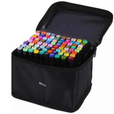 Imagem de Kit Criativo Infantil Com Estojo De Canetinhas Coloridas Ideal Para Es