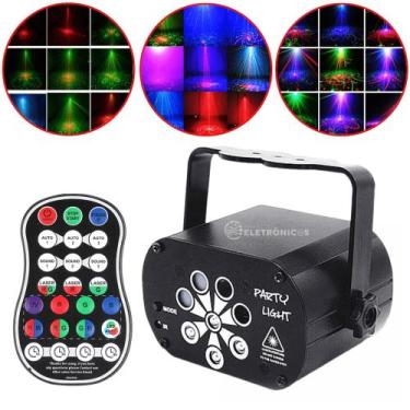 Imagem de Mini Central Laser Recarregável Light Comando Voz Controle Remoto RGB 
