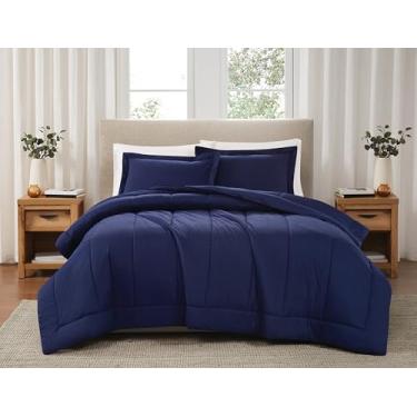 Imagem de Brooklyn Loom Conjunto de edredom de algodão sólido percal verde-oliva casal/queen com tema de cor sólida, certificado Oeko-TEX Confidence