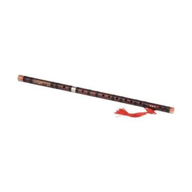 Imagem de Flauta Chinesa de Bambu, Portátil Tradicional C Chaves Dizi Bitum de Bambu Instrumentos de Com um nó Chinês para Iniciantes (Chave c)