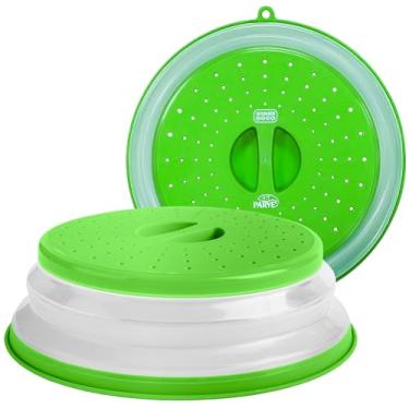 Imagem de (Green) - Parve Green Microwave Plate Cover - Food Safe Topper Prevents Splatter and Mess to Keep Microwave Clean - Colour Coded Kitchen Tools by The Kosher Cook