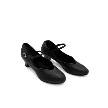 Imagem de Capezio Sapatos de dança femininos juvenis, sapatos de dança profissionais adequados para muitos estilos de dança, sapatos de dança confortáveis e de suporte, Preto, 8 Narrow