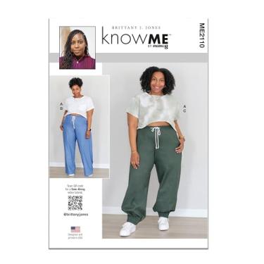 Imagem de Know Me ME2110BB Camiseta feminina de malha larga e calça de tecido pacote de padrão de costura por Brittany J. Jones, código de design ME2110, tamanhos 20W-22W-24W-26W-28W