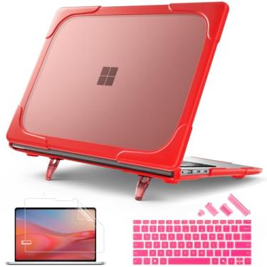 Imagem de Lepeoac Capa resistente para laptop Microsoft Surface de 13,8 polegadas, Windows 11 Copilot+ PC 2024, tela sensível ao toque da 7ª edição com suporte dobrável, capa de teclado e protetor de tela,