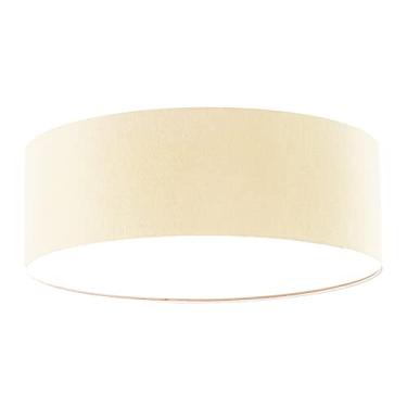 Imagem de Luminária Plafon Redondo Cúpula em Tecido 40x15 Cor:Cru5943