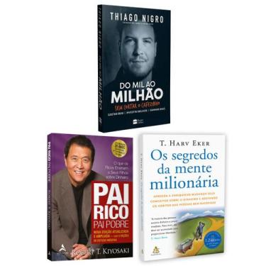 Imagem de Kit 3livros, Pai Rico, Pai Pobre + Os Segredos Da Mente Milionária + D