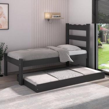 Imagem de Bicama De Madeira Maciça Para Colchão 78/88x188cm Multimóveis Cr35257 Preto