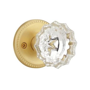 Imagem de EHOMEWARE 1 maçanetas douradas, puxadores interiores de cristal, maçanetas de porta de passagem de corredor/armário sem trava, maçanetas de vidro sem chave, reversíveis para portas abertas à esquerda