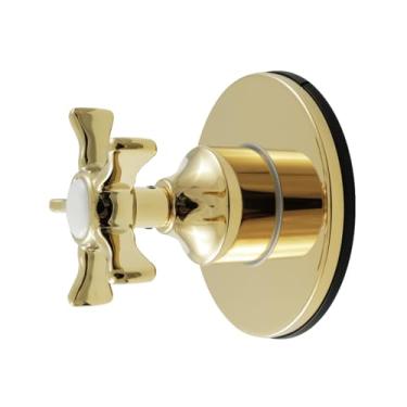 Imagem de Kingston Brass KS4032NX Hamilton Válvula de desvio de seis vias de manípulo único com kit de acabamento redondo, latão polido