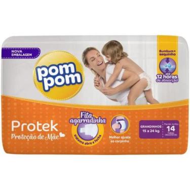 Imagem de Fralda Pom Pom Protek Grandinhos 1 Pacote c/ 14 unidades