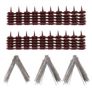 Imagem de Picos de pássaros em aço inoxidável aço de pombos picos de picos anti -pássaros para a janela de caixa de correio de teto de cerca de 15 pés e fácil de instalar (SK430 (4+2))