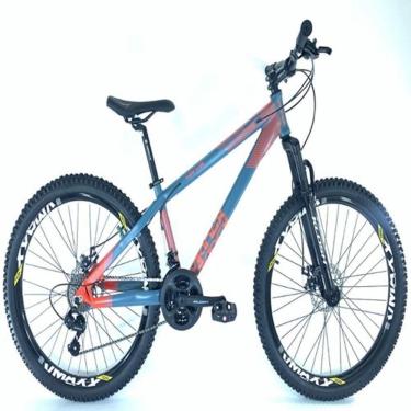 Imagem de Bicicleta Vikingx Aro 26 X-35 Vmaxx Câmbios Shimanos 21v Azul Petróleo