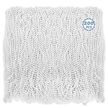 Imagem de Colar Huskein de plástico branco frisado 33cm Mardi Gras x200