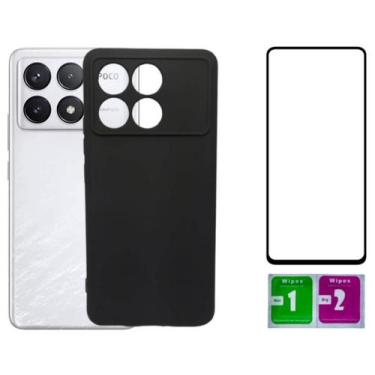 Imagem de Kit Capa Aveludada Preta Para Poco F6 Pro 5g + Película 3D - Mustangsh