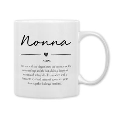 Imagem de QASHWEY Nonna Gifts Caneca de café, presentes para avó Nonnas de netos, netos, avó, caneca de café, canecas de dia das mães, xícara de chá, presente para avó, Nonna, xícara de café de cerâmica 325 ml