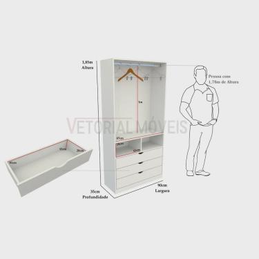 Imagem de Armário Misto M9 (prateleira, multiuso, organizador, loja, expositor)