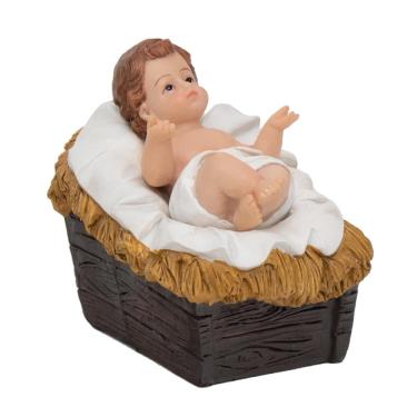 Imagem de Escultura menino jesus na manjedoura peca de presepio 9CM