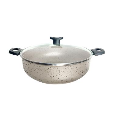 Imagem de Wok 30 Frigideira Grande Paella Caçarola Teflon Antiaderente Marfim
