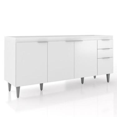 Imagem de Balcão Para Pia 180cm Sem Tampo Pérola Z34 Branco - Mpozenato, Branco,