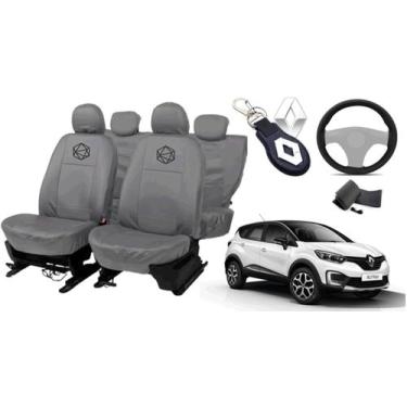 Imagem de Kit capa couro Captur luxo + acessório volante - ferro tech br