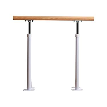 Imagem de Barra de balé de chão altura ajustável madeira maciça dança alongamento barra fitness treinamento balé bastão em casa ou estúdio (branco 1 m)